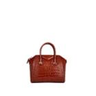 Givenchy Women's Antigona Small Crocodile-stamped Leather Duffel Bag - Cognac