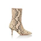 Yeezy Women's Python-stamped Leather Ankle Boots - Tan Pat.