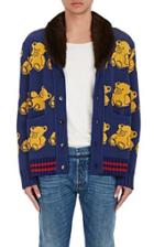 Gucci Men's Teddy Bear-pattern Wool Cardigan