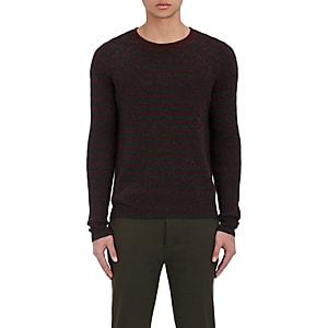 Vince. Men's Striped Wool-cashmere Sweater-charcoal
