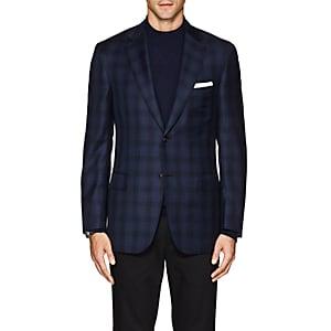 Brioni Men's Ravello Plaid Wool Twill Two-button Sportcoat-navy