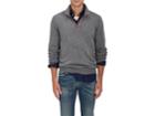 Brunello Cucinelli Men's Contrast-tipped Cashmere Half-zip Sweater