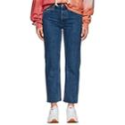 Re/done Women's High Rise Stovepipe Jeans - Blue