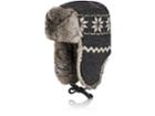 Crown Cap Men's Fur-trimmed Wool Trapper Hat