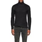 John Varvatos Men's Silk-cashmere Turtleneck Sweater-dark Gray