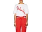 Valentino Women's Lipstick-logo Cotton T-shirt