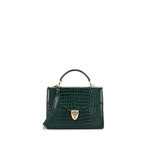 Aspinal Of London Women's Mayfair Crocodile-stamped Leather Bag - Green
