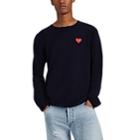 Comme Des Garons Play Men's Heart-patch Wool Sweater - Navy