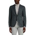 Canali Men's Plaid Travel Wool-blend Two-button Sportcoat - Olive