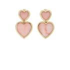Retrouvai Women's Heart Drop Earrings - Pink