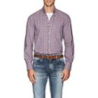 Brunello Cucinelli Men's Plaid Cotton Poplin Button-down Shirt-purple