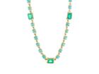 Irene Neuwirth Diamond Collection Women's Emerald & Turquoise Geometric-link Necklace