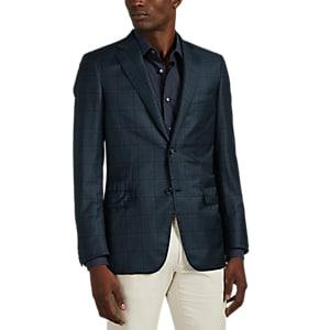 Brioni Men's Ravello Plaid Worsted Wool Two-button Sportcoat - Olive Pat.