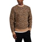 Ovadia & Sons Men's Leopard-print Wool-blend Sweater - Black