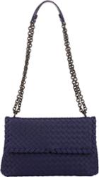 Bottega Veneta Intrecciato Olimpia Small Shoulder Bag-blue