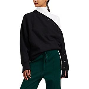 Rag & Bone Women's Kate Asymmetric Snap-detailed Cotton Sweatshirt - Black