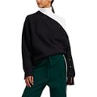 Rag & Bone Women's Kate Asymmetric Snap-detailed Cotton Sweatshirt - Black