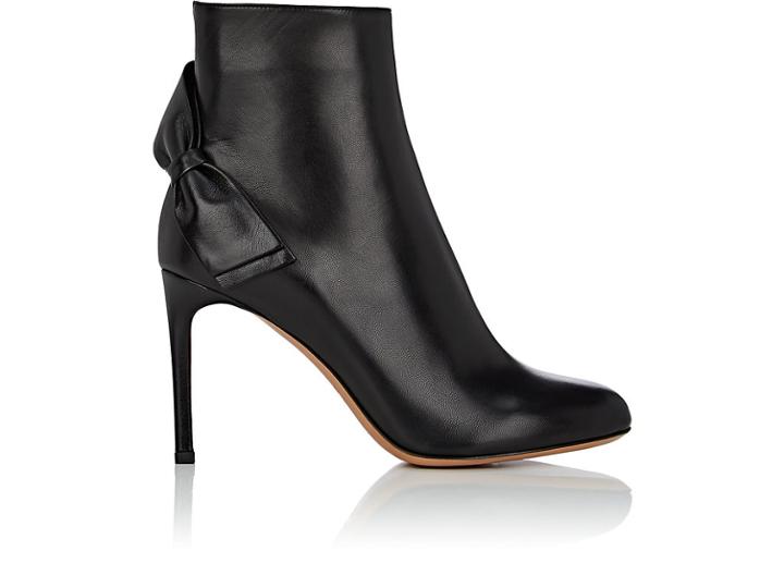 Valentino Garavani Women's Bow-embellished Leather Ankle Boots