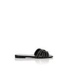Saint Laurent Women's Nu Pieds Studded Leather Slide Sandals-black