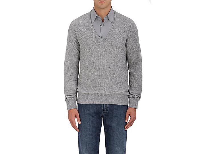 Brioni Men's Cashmere-silk V-neck Sweater