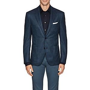 Luciano Barbera Men's Wool-cashmere Two-button Sportcoat-blue
