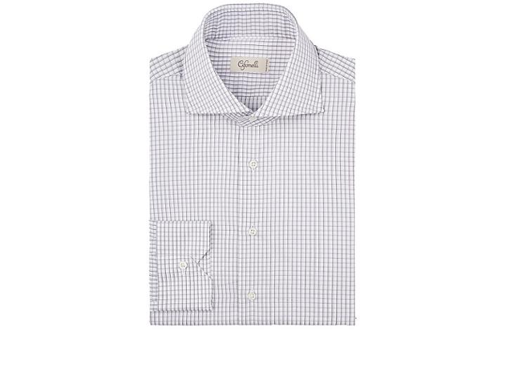 Cifonelli Men's Checked Cotton Dress Shirt