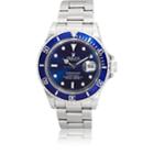 Vintage Watch Men's Rolex 1990 Submariner Oyster Perpetual Date Watch-blue