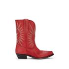 Golden Goose Women's Wish Star Distressed Leather Ankle Boots - Red