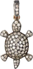 Munnu Pave Turtle Charm-colorless