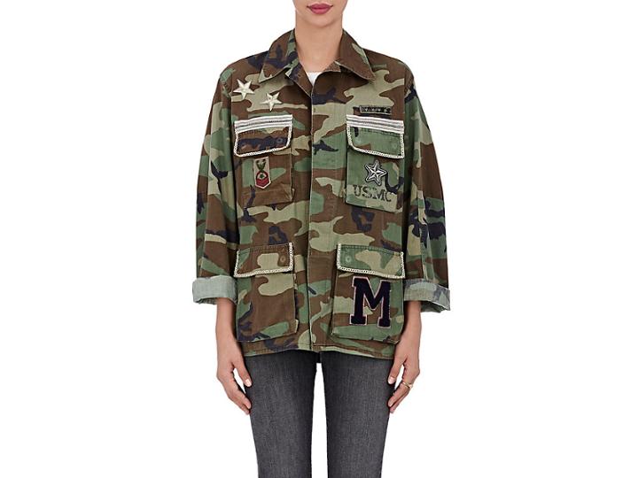 Ottotredici Women's Embellished Camouflage Cotton Field Jacket