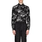 Givenchy Men's Dragon-sky-print Silk Shirt - Black