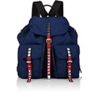 Prada Women's Leather-trimmed Backpack-blue