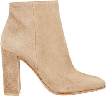 Gianvito Rossi Suede Side-zip Ankle Boots-nude