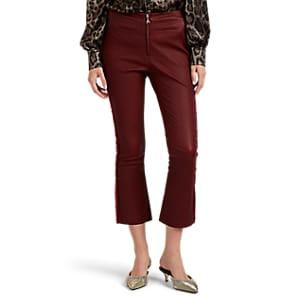 Area Women's Drew Leather Crop Flare Pants - Red