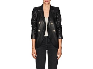 L'agence Women's Patton Leather Double-breasted Blazer