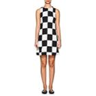 Lisa Perry Women's Checkerboard Crepe Shift Dress-black, White