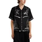 Givenchy Men's Icarus-print Silk Camp Shirt - Black