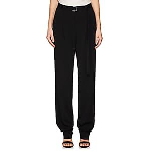 Robert Rodriguez Women's Belted Cady Pleated-front Trousers-black