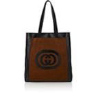 Gucci Men's Ophidia Large Logo Suede Tote Bag - Brown