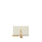 Saint Laurent Women's Monogram Kate Star-print Leather Chain Wallet - White