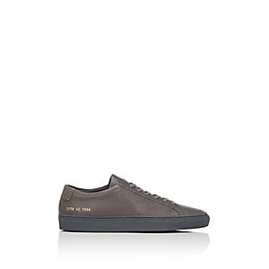 Common Projects Men's Achilles Grained Leather Sneakers-gray
