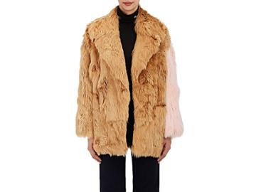 Calvin Klein 205w39nyc Women's Colorblocked Suri Alpaca Fur Coat