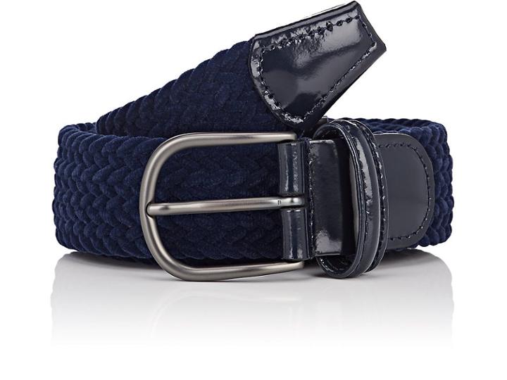 Barneys New York Men's Braided Velvet Belt