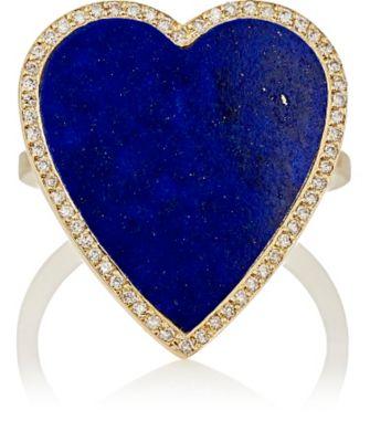 Jennifer Meyer Women's White Diamond & Lapis Lazuli Heart Ring