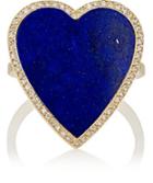 Jennifer Meyer Women's White Diamond & Lapis Lazuli Heart Ring