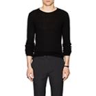 John Varvatos Men's Lattice-detail Wool-linen Sweater-black