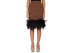 Prada Women's Feather-trimmed Plaid Skirt