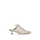 Sies Marjan Women's Alice Leather & Canvas Lace-up Mules - Chalk