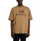 Balenciaga Men's Oversized Logo-print Cotton T-shirt - Beige, Tan