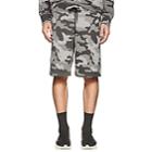 Barneys New York Men's Camouflage Terry Sweatshorts-gray